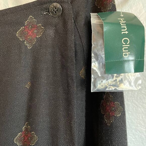Hunt Club Black Paisley Lined Wrap Skirt size 8 NEW - Picture 4 of 8